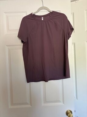 Athleta Short Sleeve Crewneck Top - Mauve Plum